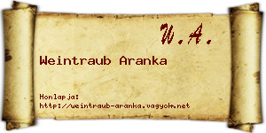Weintraub Aranka névjegykártya